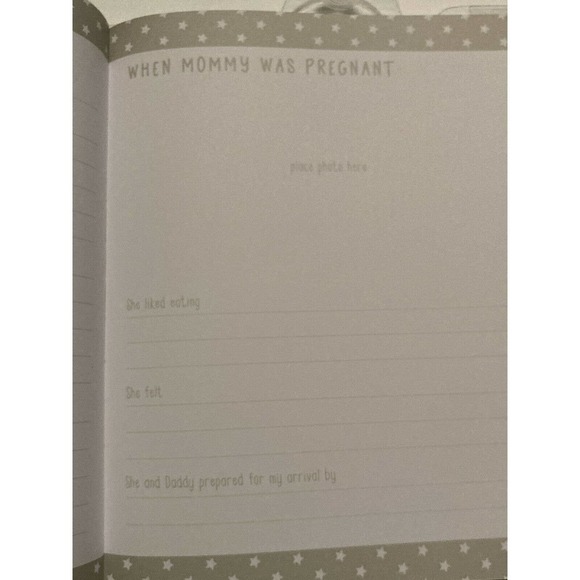 Kate & Milo Gray NEUTRAL Baby's First Year Memory Book Baby Milestones Boy Girl - Picture 6 of 9